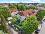 Vogelperspektive - Fasanerie: Sehr helle und ruhige Maisonette-Wohnung (OG+DG), ’84, ca. 101 m², 2 Bäder, 2 Balkone, TG